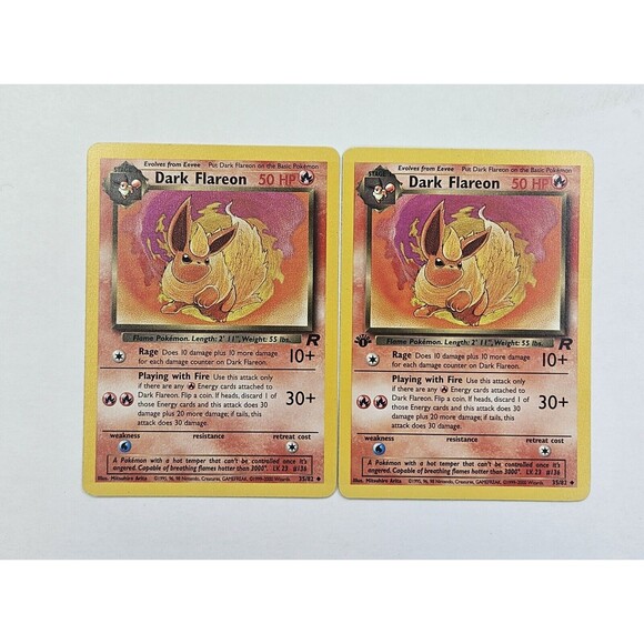 1999-2000 Pokemon Cards: Team Rocket 1st Edition Dark Flareon #35 - Picture 1 of 2